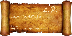 Leif Pelágia névjegykártya